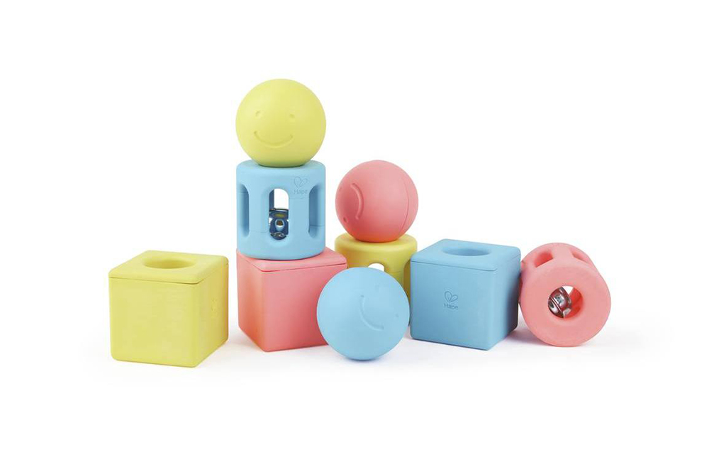德國 Hape 日本米製幾何搖鈴積木球9件組
