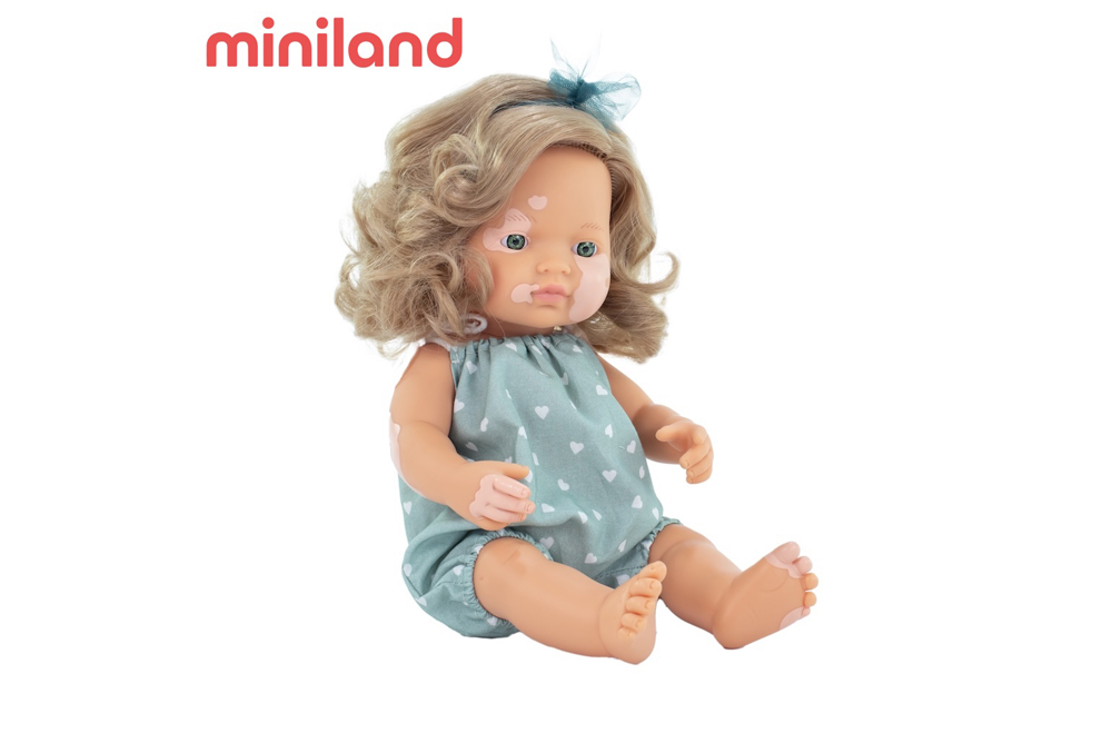 minilandMF&M小米藍白人娃娃-白斑（女孩38公分）