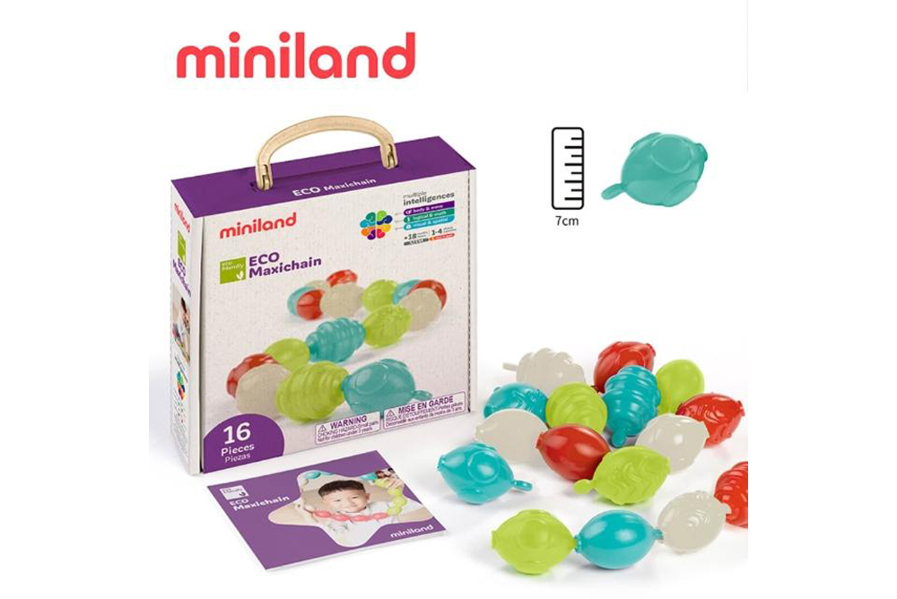 miniland ECO大尺寸觸覺按壓串接組16入
