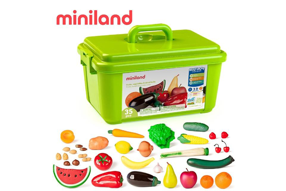 miniland 蔬果百寶箱35件組(含收納盒)