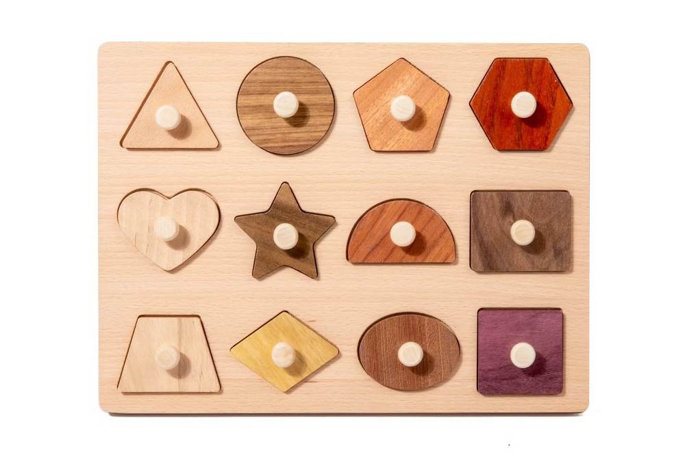 原木本色形狀手指板(12pcs/+1塊欅木底板)