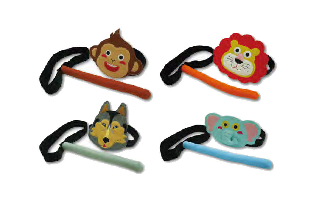 野生動物面具+尾巴(4組)