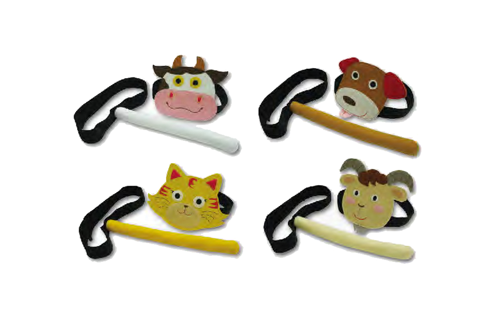 農場動物面具+尾巴(4組)