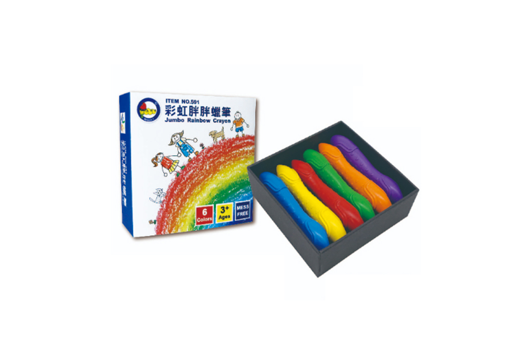 彩虹胖胖蠟筆(6支/盒)